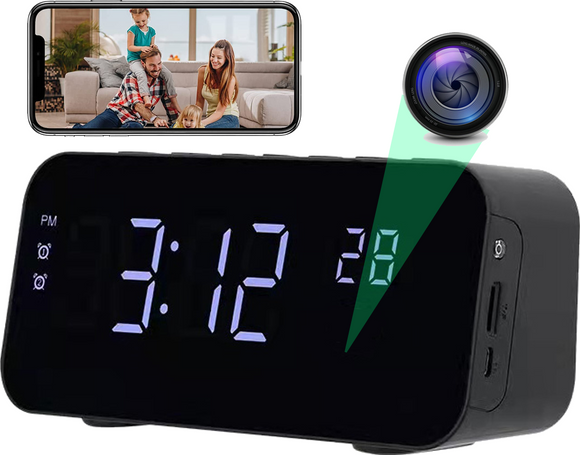 Camara Espia WIFI Reloj Despertador Con Camara Oculta, Vision Nocturna, Full HD - GDLCamaras