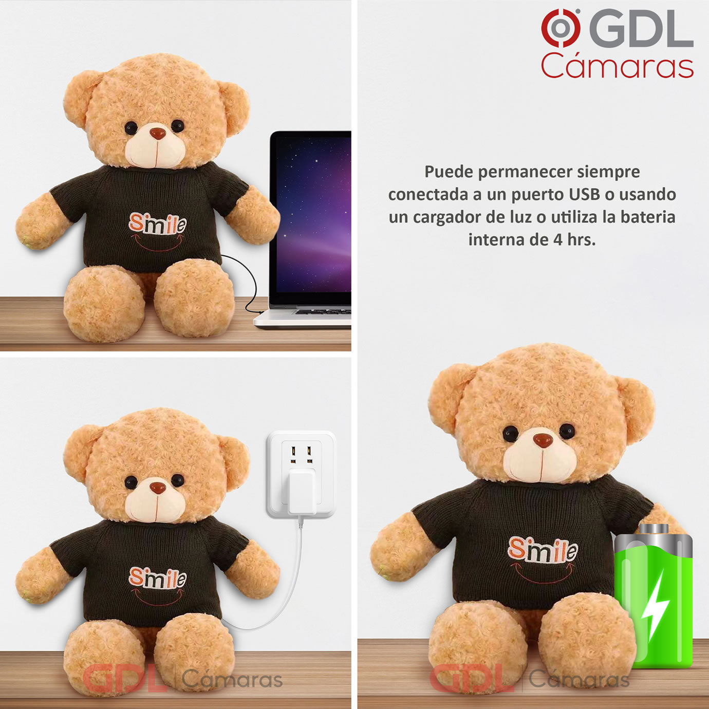 Camara Espia Wifi Oculta En Oso De Peluche Con App Movil Graba y Vigila en  Tiempo Real | GDLCAMARAS