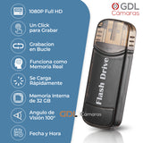 Camara Espia Memoria USB, Grabacion 1080P HD, Camara Oculta Espia en Forma de Memoria, Memoria Interna de 32 GB, Mini Camara de Vigilancia Oculta Portable TCT-KS09
