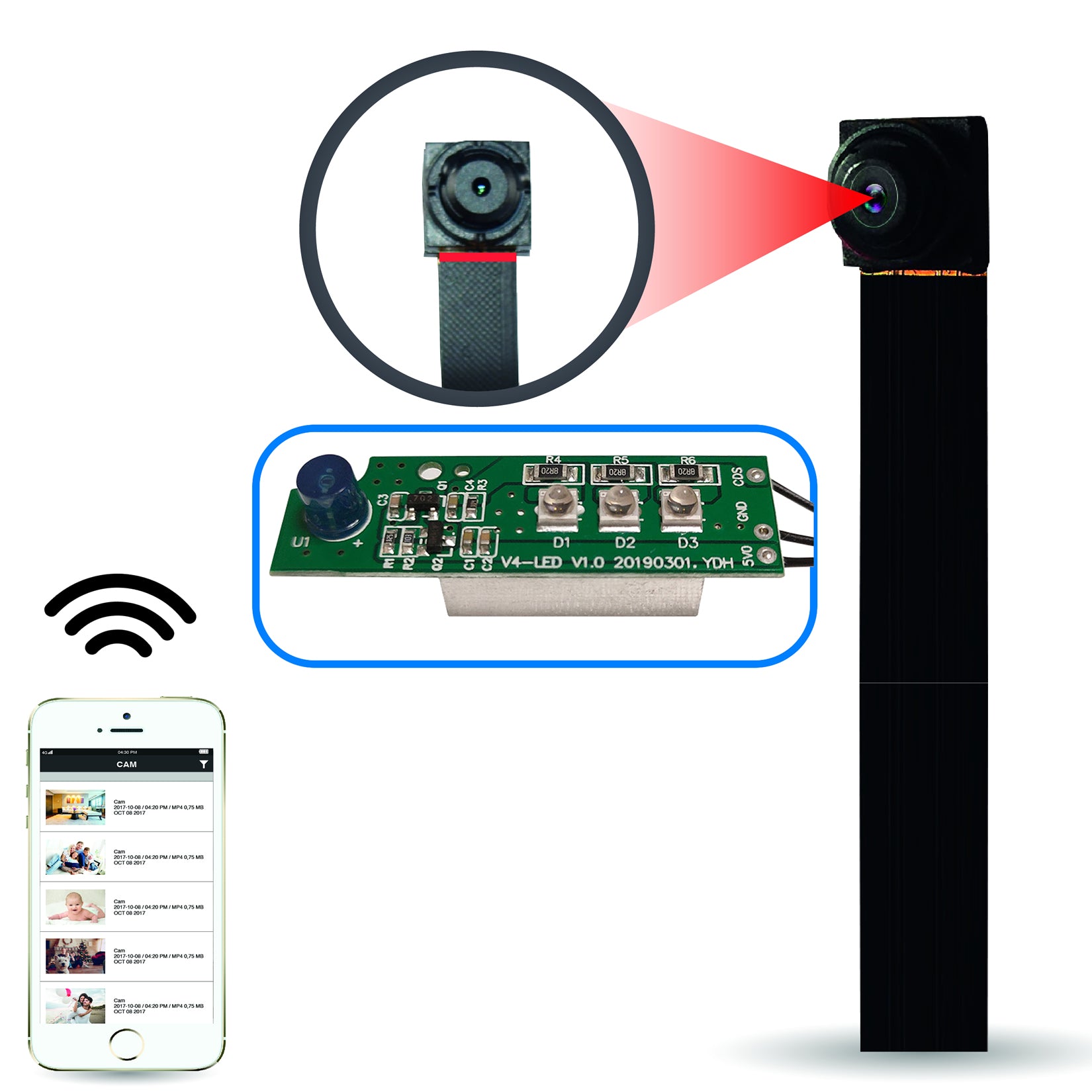 Mini Camara Espia Seguridad Wifi Vision Nocturna Sensor de Movimiento