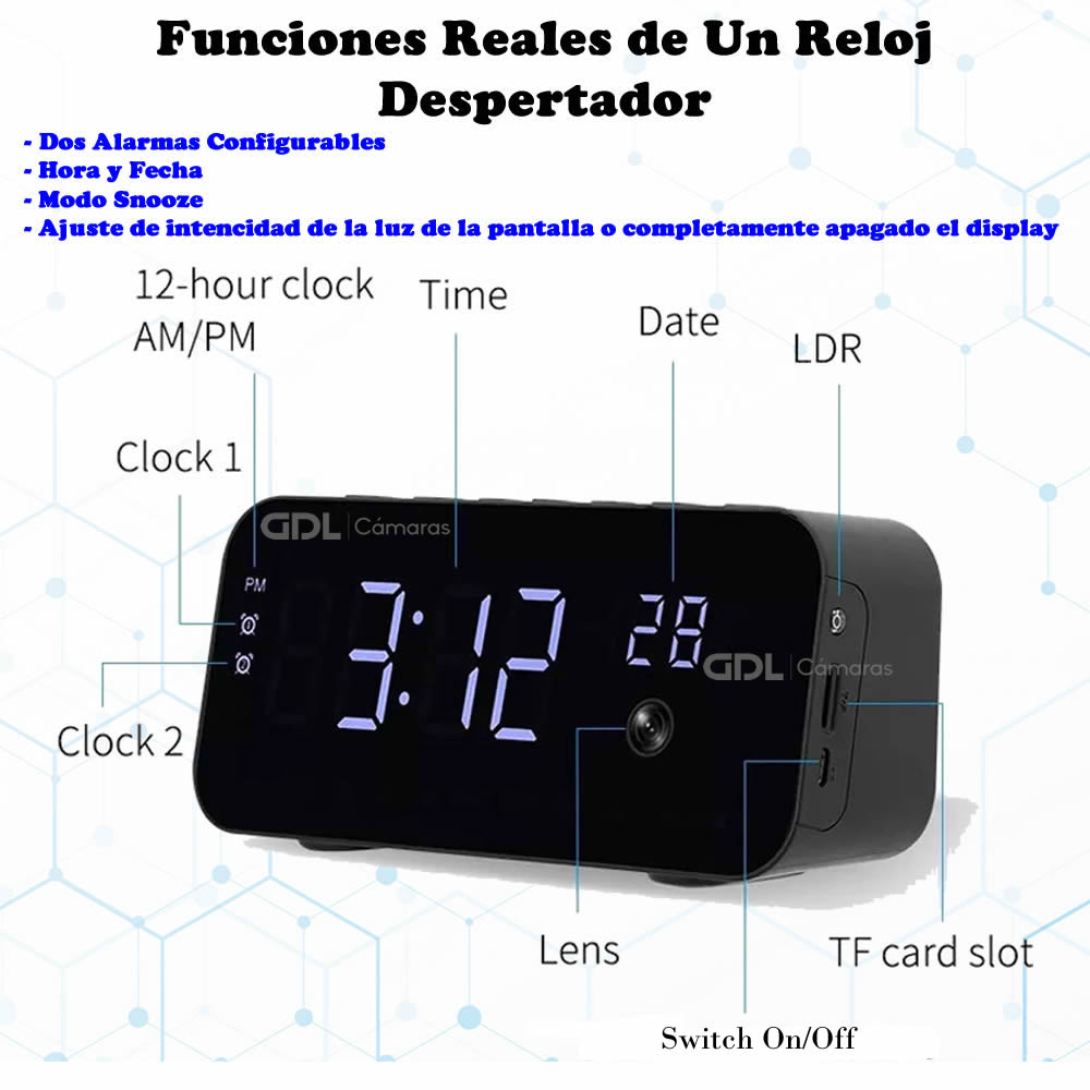 Camara Espia WIFI Reloj Despertador Con Camara Oculta, Vision Nocturna–  GDLCamaras